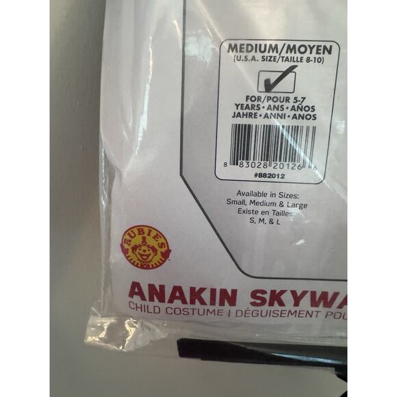 Star Wars Anakin Skywalker Costume Boys Size Medium For 5-7 Years Old NEW - Picture 4 of 9